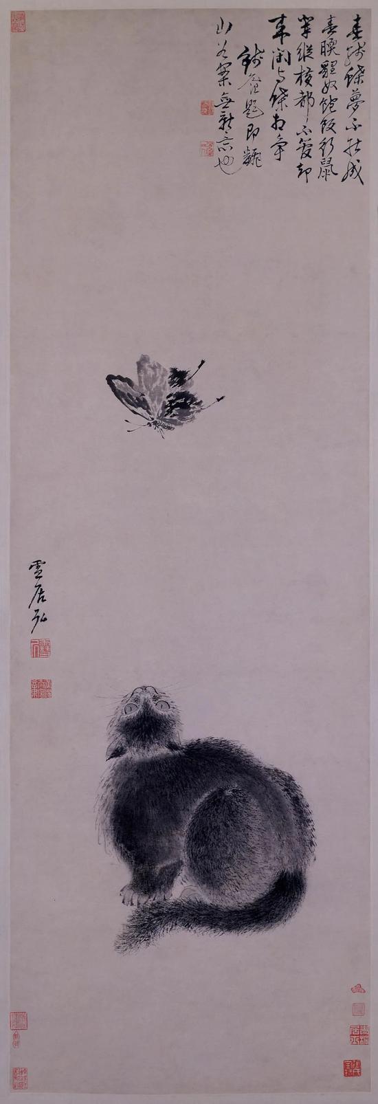 5cm×47cm 故宫博物院藏在古代绘画中,猫的意象也代表着富贵,悠闲